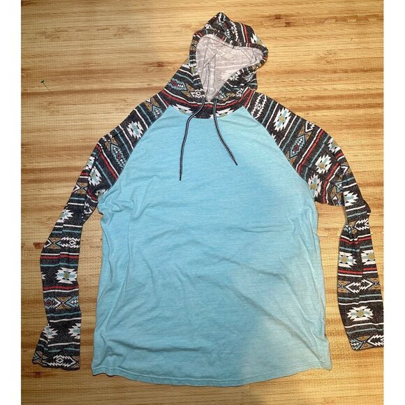 RF Brand Aztec Print Pullover with Hood size XXL - Picture 1 of 4